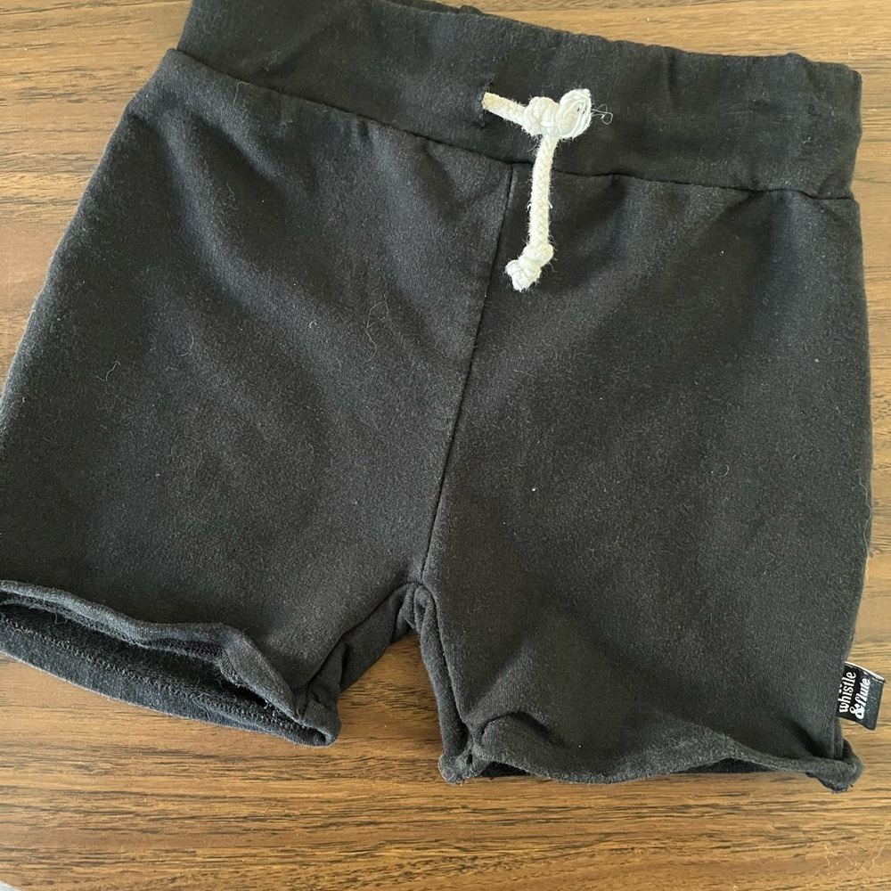 Whistle + flute black toddler shorts